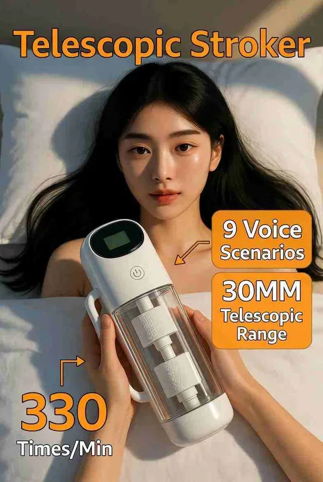 App-Controlled Telescopic Masturbator with LCD — image 9 of 12