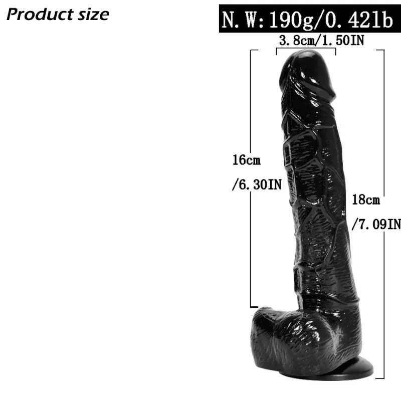 Black Realistic Dildo – 16 cm Bendable Waterproof Suction Cup Dildo — image 2 of 12