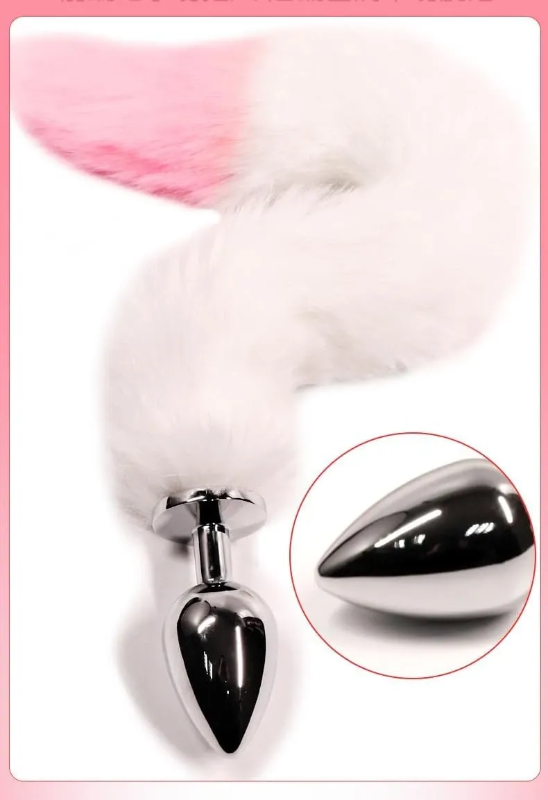 Fox Tail Anal Plug Set — 16 in Tail, 2.8 in Plug