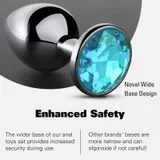 Jeweled Metal Anal Plug Set – S/M/L Polished Metal Anal Plugs — thumbnail 4 of 8
