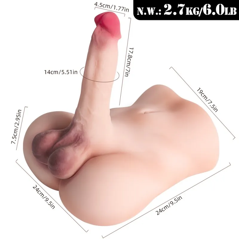 Male Torso Doll – 2.7 kg Half-Body Doll with 360° Bendable Dildo — image 2 of 11