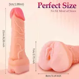 Realistic Cock Extender Sleeve – 21 cm Hollow Flesh-Tone Girth Sleeve — thumbnail 2 of 6