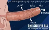Realistic Penis Sleeve – 18 cm Hollow Flesh-Tone Sleeve with Firm Tip — thumbnail 3 of 7