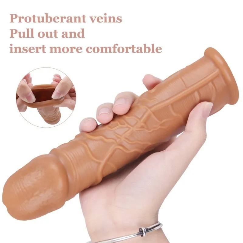 Realistic Penis Sleeve – 18 cm Hollow Flesh-Tone Sleeve with Firm Tip — image 5 of 7