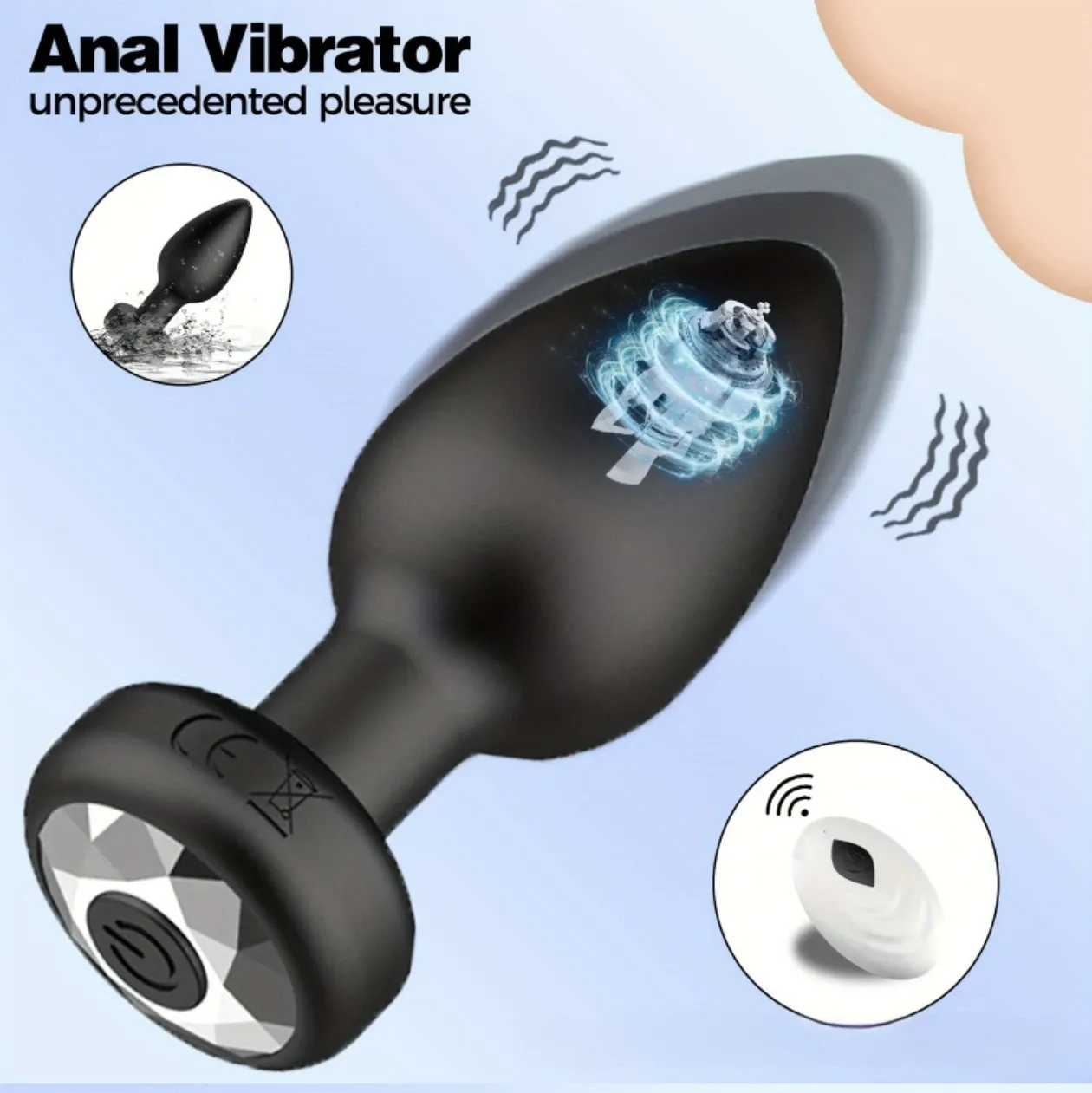 Rechargeable Crystal-Base Anal Plug with Remote — image 4 of 5
