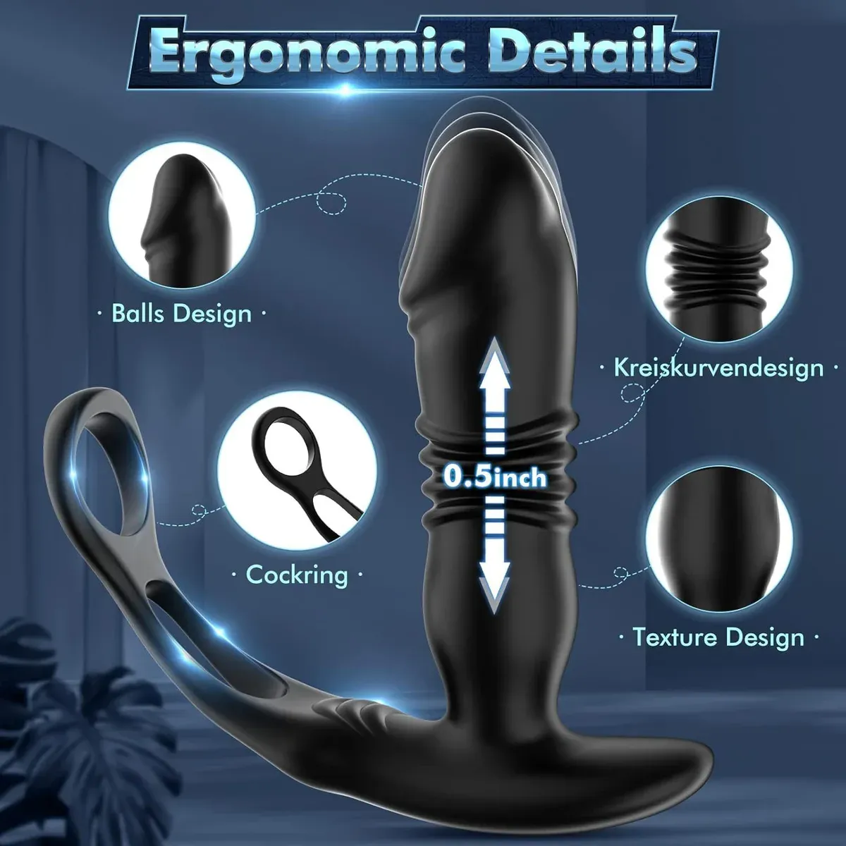 Remote Thrusting and Vibrating Plug with Dual Rings
