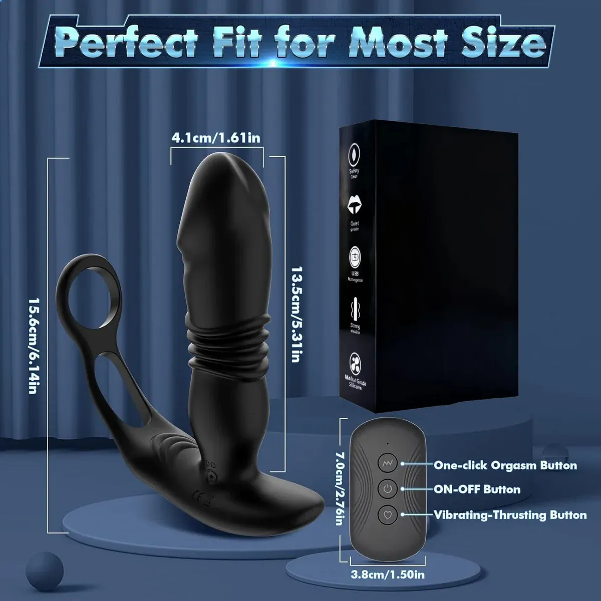 Remote Thrusting and Vibrating Plug with Dual Rings — image 8 of 19