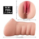 Two-Hole Dual Channel Male Masturbator — 17.5 cm, 700 g — thumbnail 2 of 7