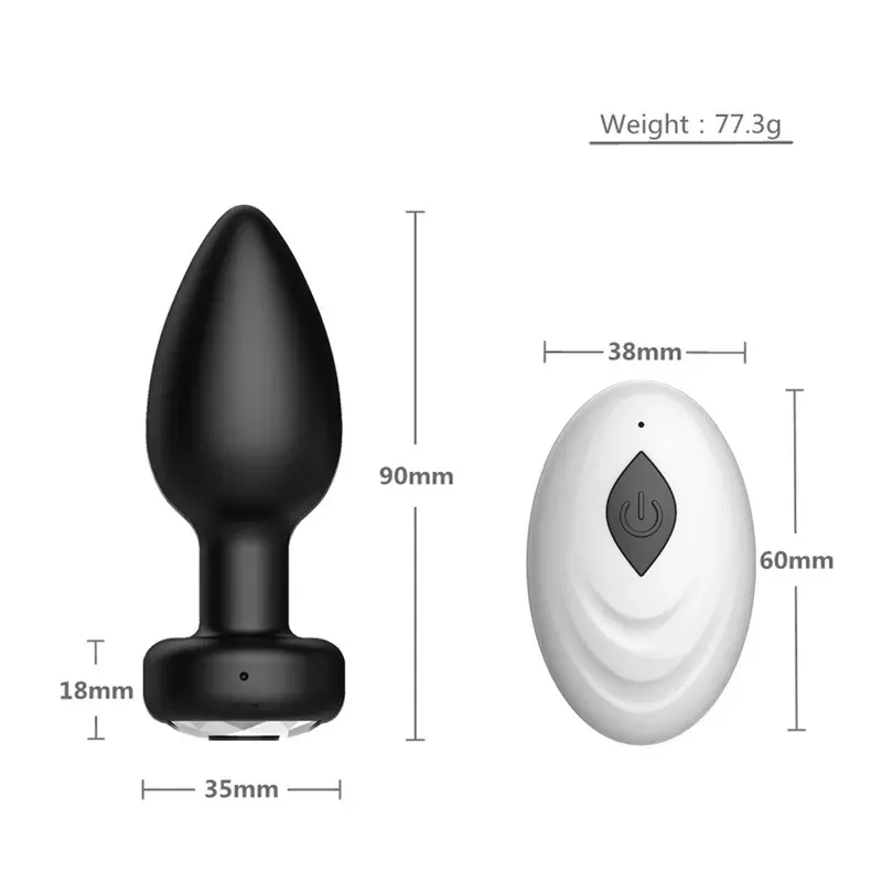 Wireless Crystal-Base Anal Plug — 9 cm, 10 Modes — image 6 of 7